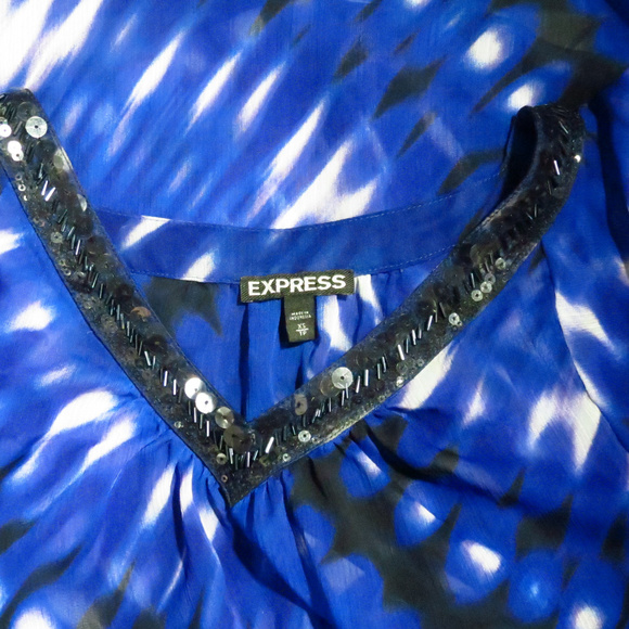 Sheer Blouse w/ Sequins Top - Picture 4 of 7